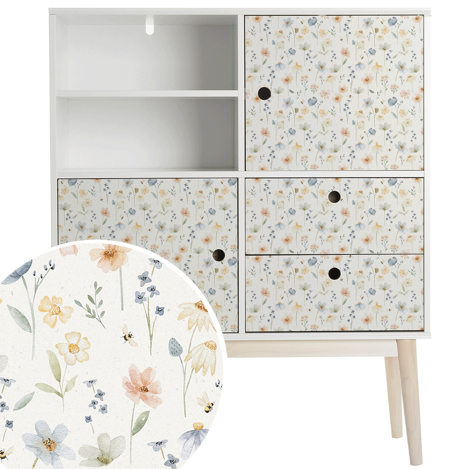 Furniture wrap - Wild Flowers (ecru)