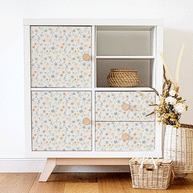 Möbelfolie für IKEA KALLAX - Wildblumen (Ecru)