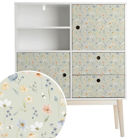 Furniture wrap - Wild Flowers (sage)