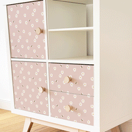 IKEA KALLAX furniture wrap - Daisies with bees (pink)