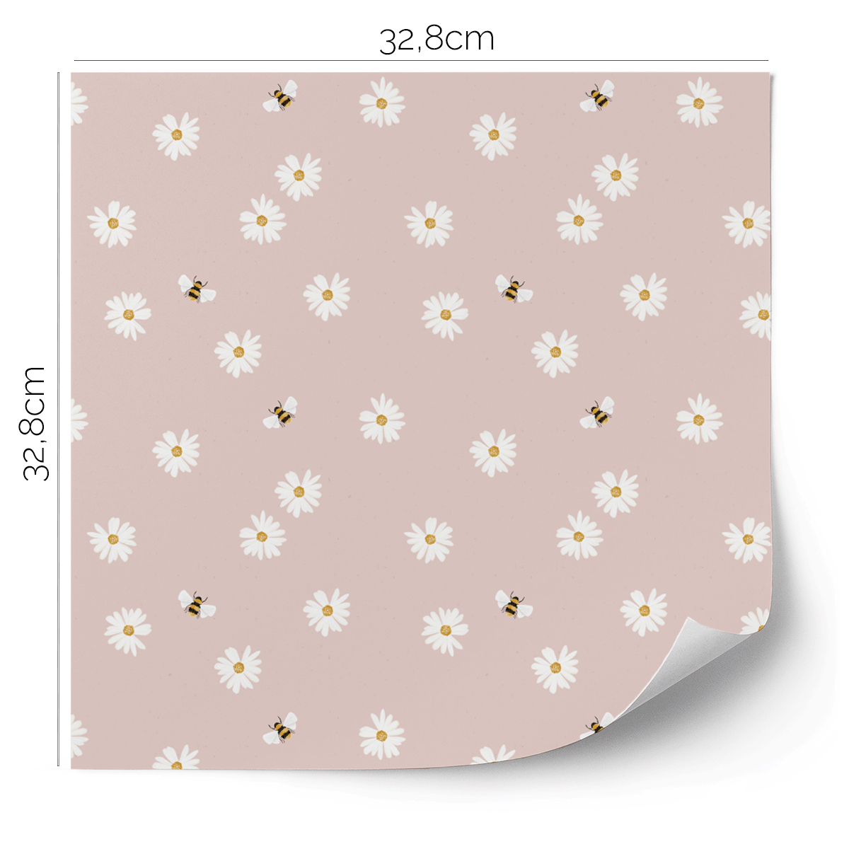 IKEA KALLAX furniture wrap - Daisies with bees (pink)