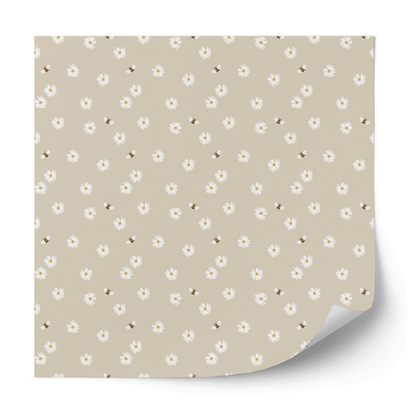 Furniture wrap - Daisies with Bees (beige)