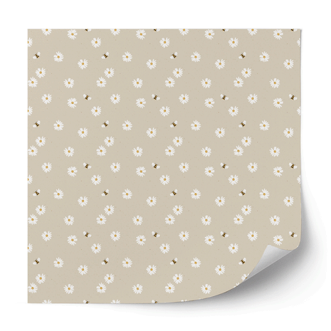 Furniture wrap - Daisies with Bees (beige)