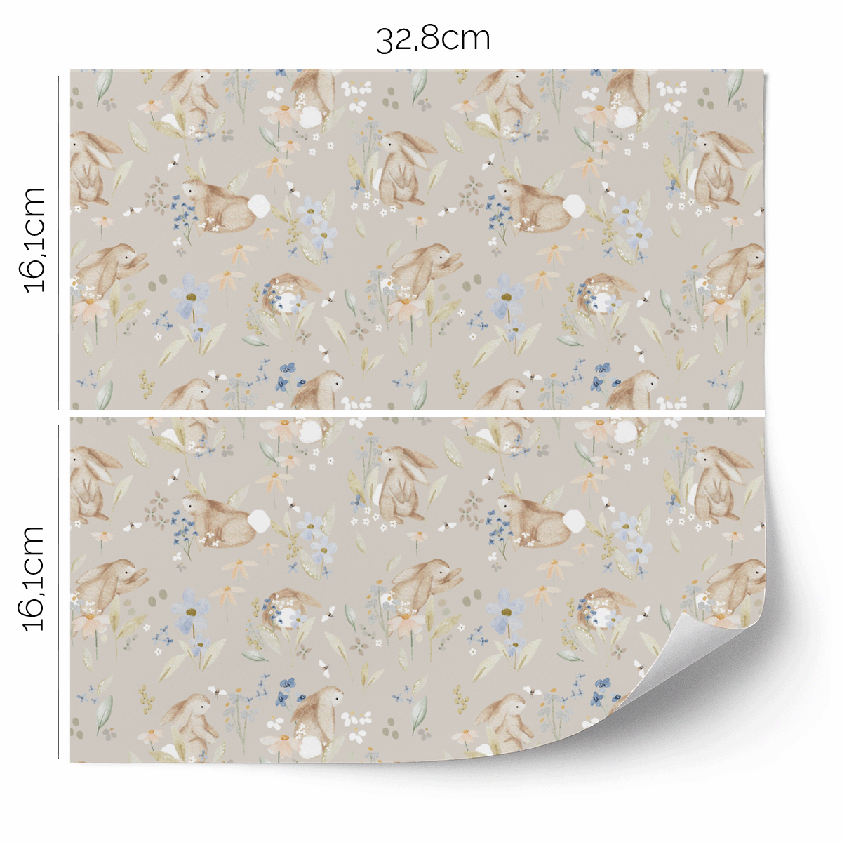 Möbelfolie für IKEA KALLAX - Blütenhäschen (beige)