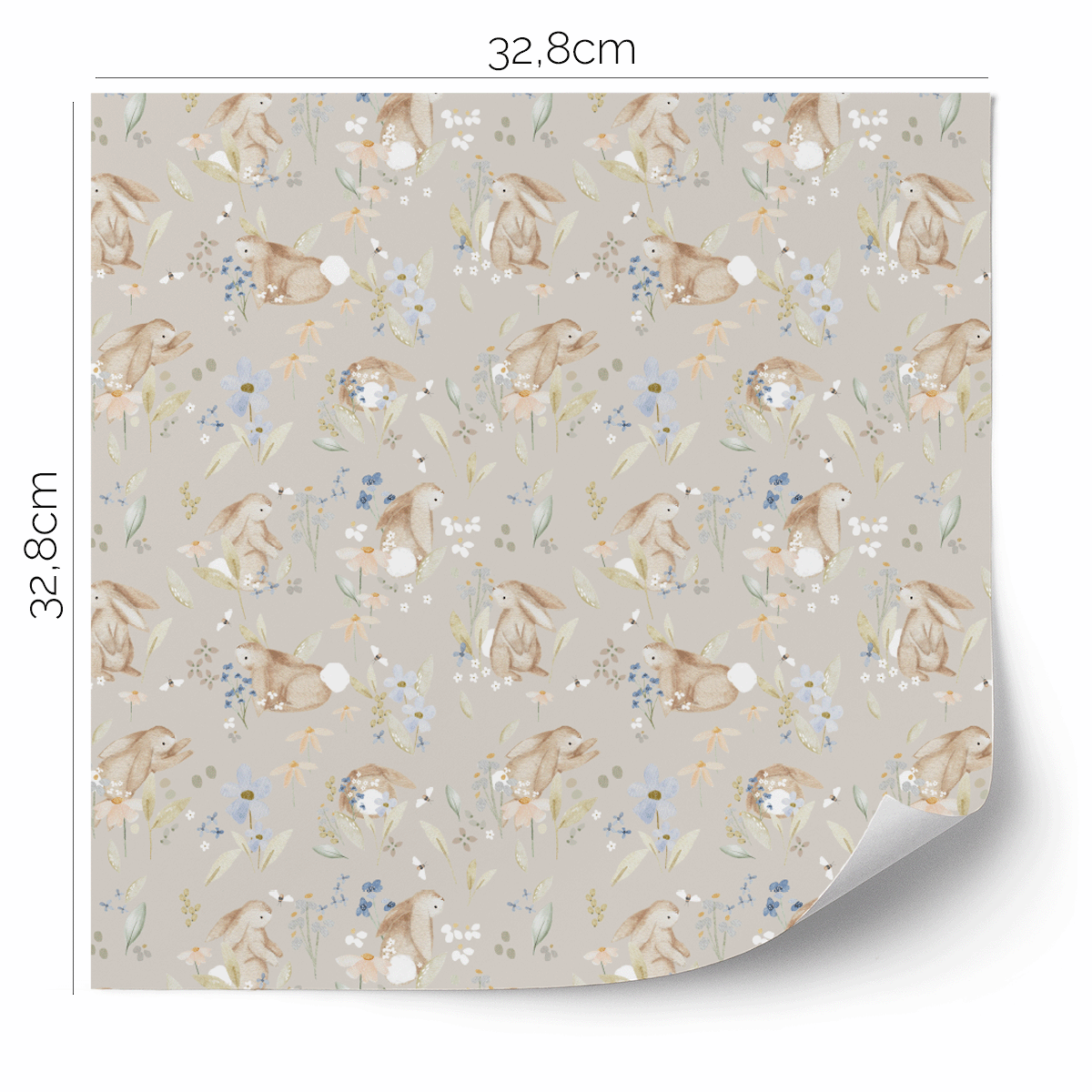 Möbelfolie für IKEA KALLAX - Blütenhäschen (beige)