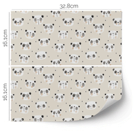 Möbelfolie für IKEA KALLAX - Kleine Pandas (ecru)
