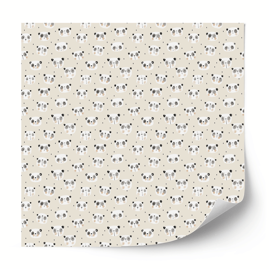 Furniture wrap - Little Pandas (ecru)
