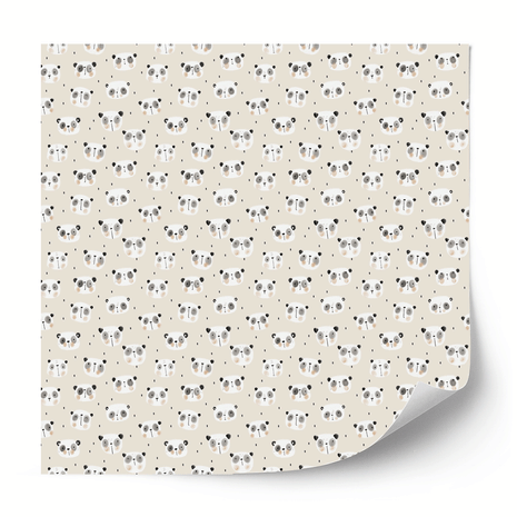 Furniture wrap - Little Pandas (ecru)