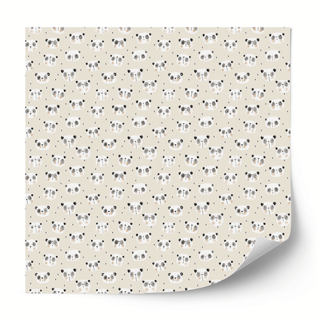 Furniture wrap - Little Pandas (ecru)