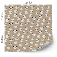 Möbelfolie für IKEA KALLAX - Kleine Pandas (braun)