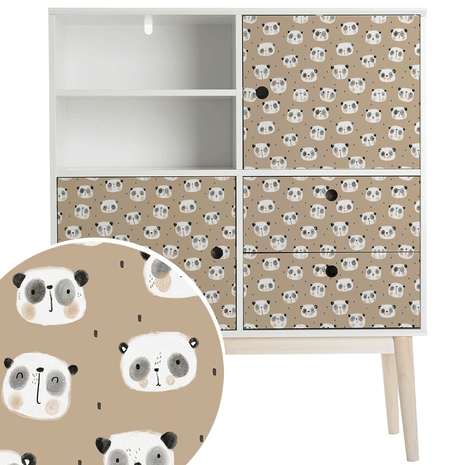 Furniture wrap - Little Pandas (brown)