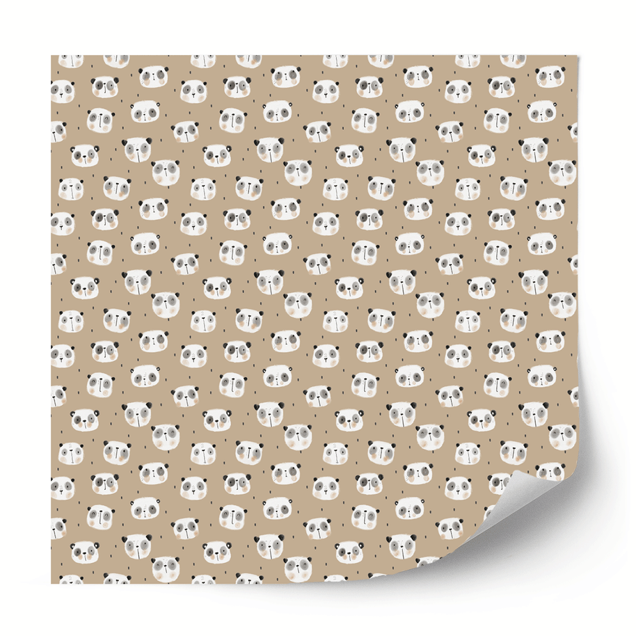 Furniture wrap - Little Pandas (brown)