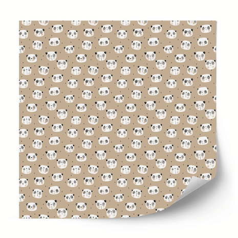 Furniture wrap - Little Pandas (brown)