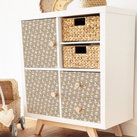 Möbelfolie für IKEA KALLAX - Kleine Pandas (braun)