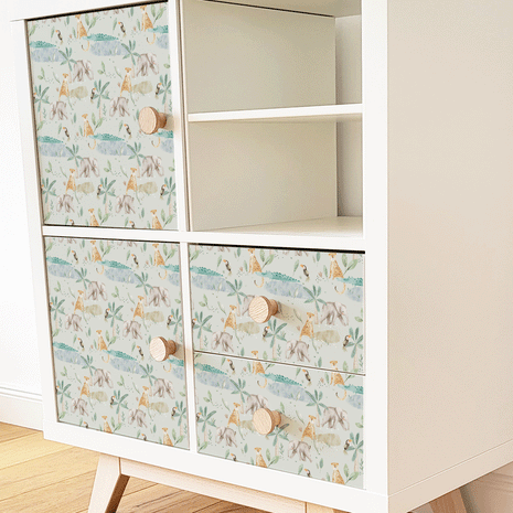 Möbelfolie für IKEA KALLAX -Regenwald-Zauber (grün)