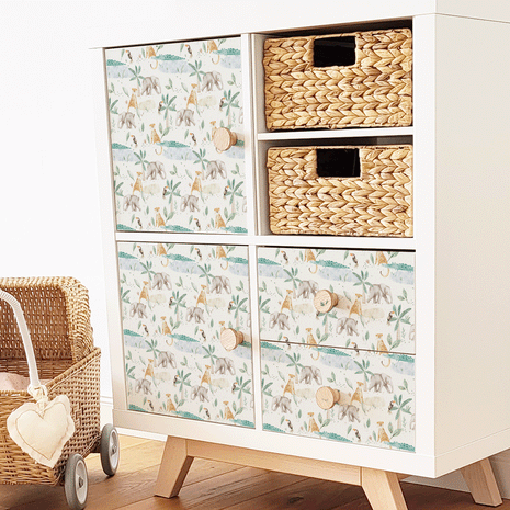 Möbelfolie für IKEA KALLAX -Regenwald-Zauber (weiß)