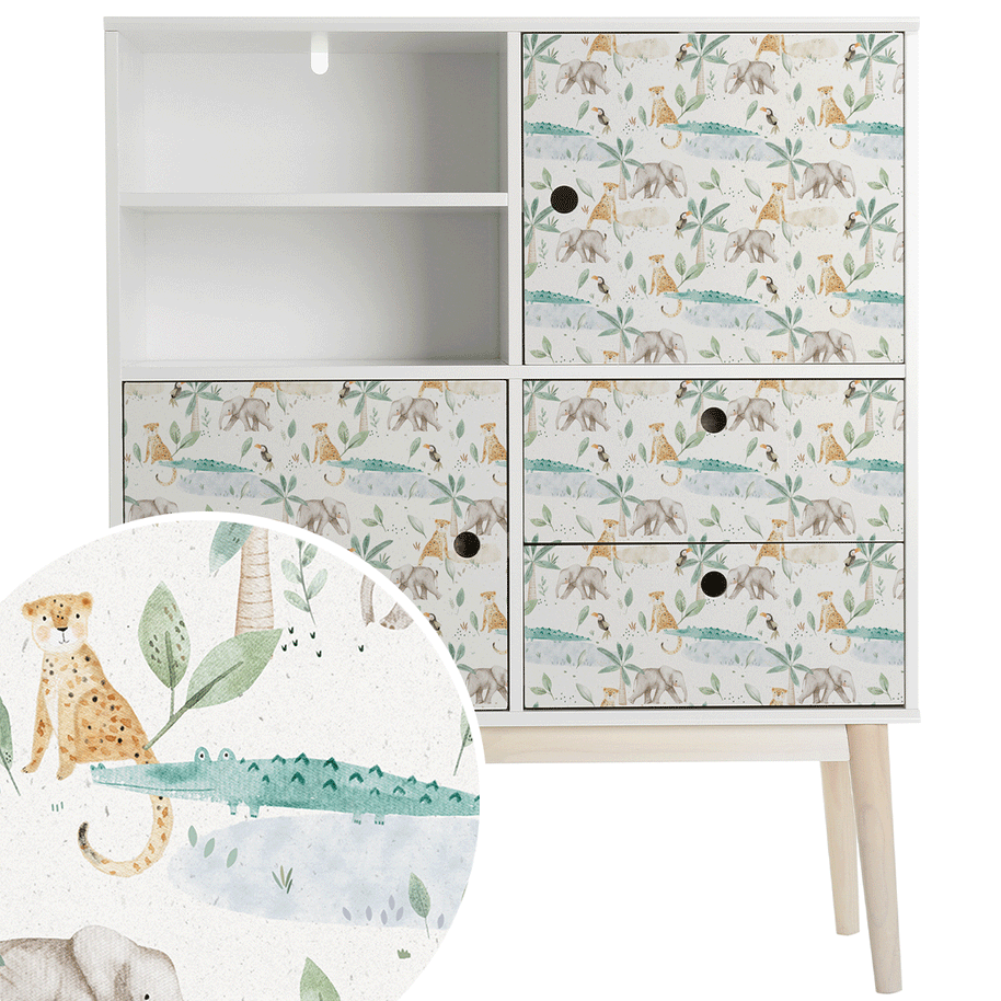 Furniture wrap - Rainforest Magic (white)