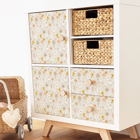 Möbelfolie für IKEA KALLAX - Blumengarten