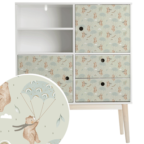 Furniture wrap - Windy Weather (sage)
