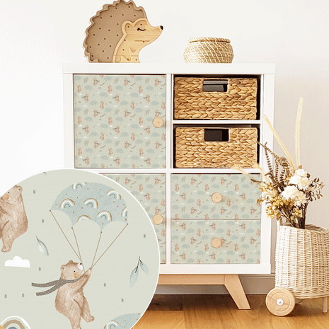 IKEA KALLAX furniture wrap - Windy Weather (sage)