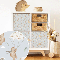 Möbelfolie für IKEA KALLAX - windiger Bär blau