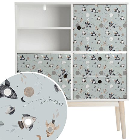 Furniture wrap - Moon Voyage (teal)