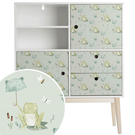 Furniture wrap - Froggy Weather (sage)
