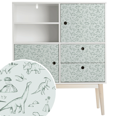 Furniture wrap - Dinosaurs (green)