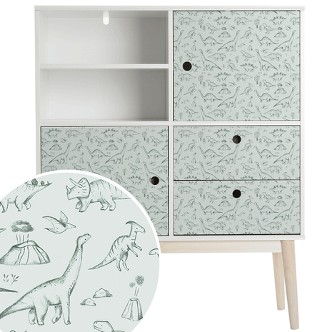 Furniture wrap - Dinosaurs (green)