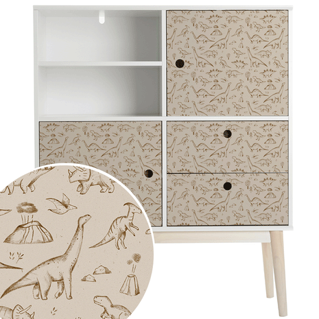 Furniture wrap - Dinosaurs (brown)