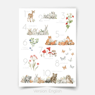 Woodland print - Magical forest - Numbers