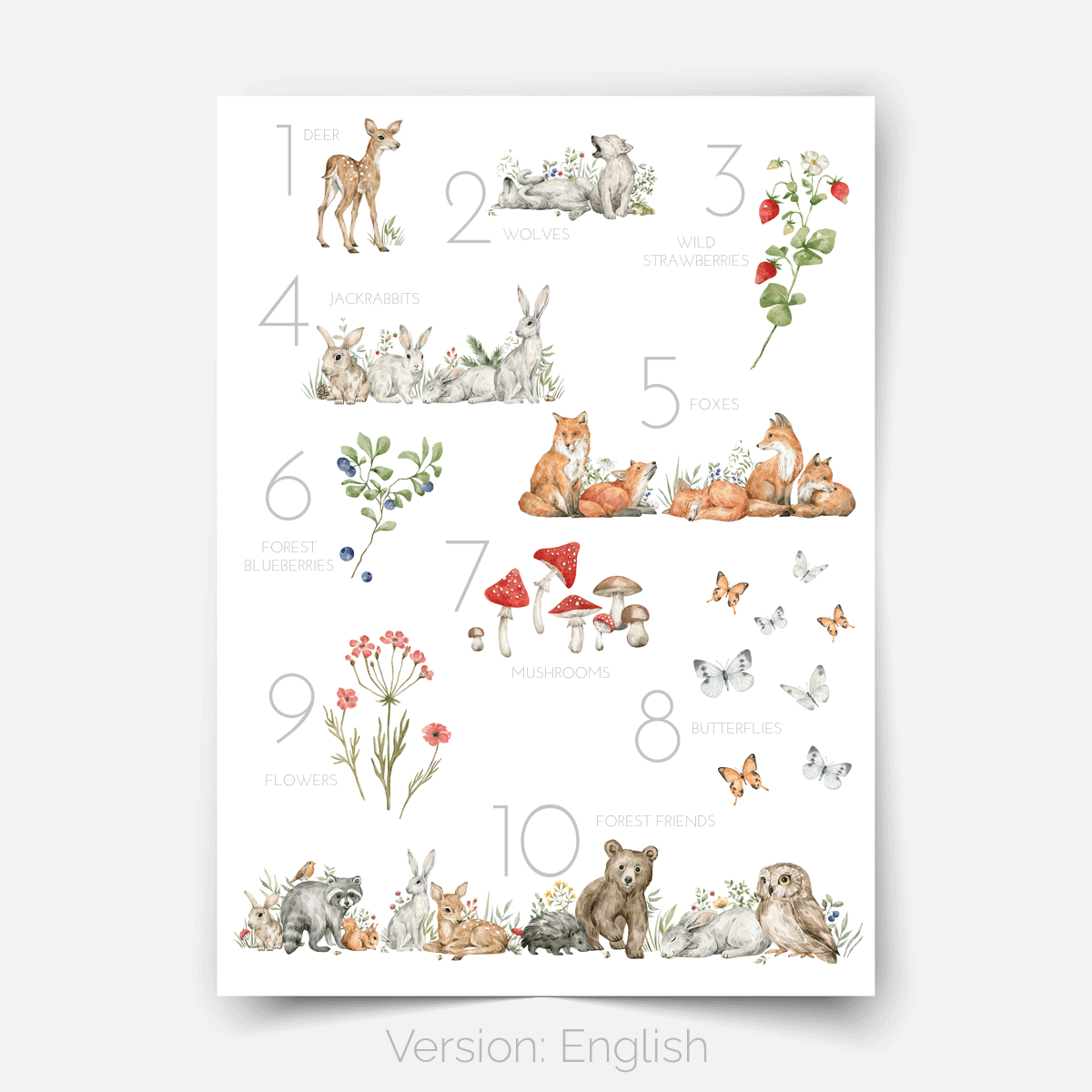 Forest numbers Fine Art Print