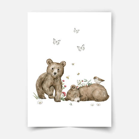 Woodland print - Magical forest - Bears