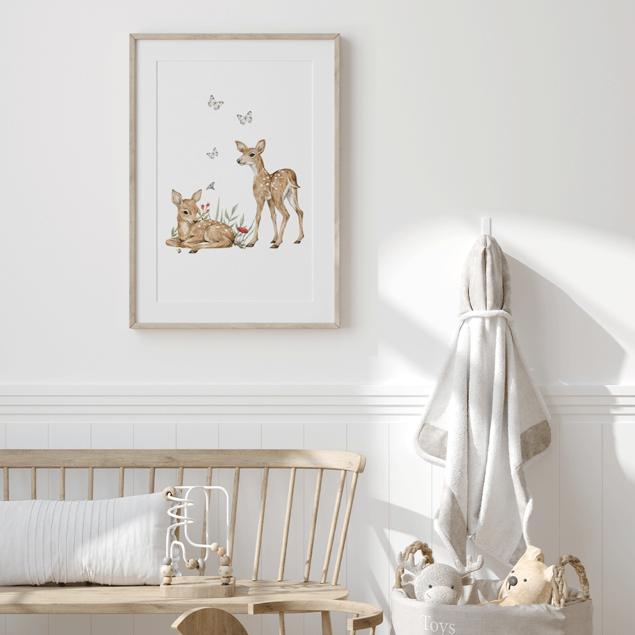Poster Waldtiere - Magischer Wald - Rehe