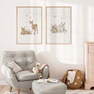 Poster Waldtiere - Magischer Wald - Rehe