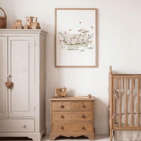 Poster Landtiere - Magischer Bauernhof - Schäfchen