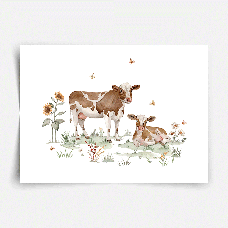 Poster Landtiere - Magischer Bauernhof - Kühe