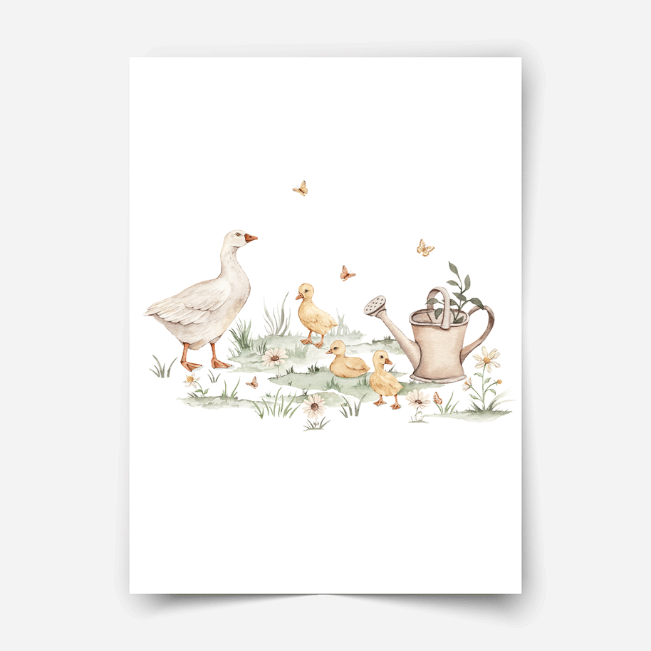 Farm animals print - Magical farm - Goose family