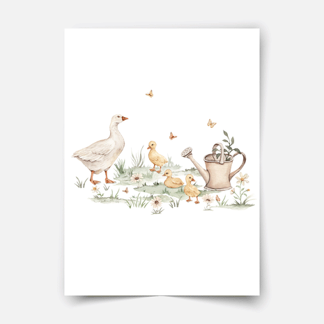 Poster Landtiere - Magischer Bauernhof - Gänsefamilie