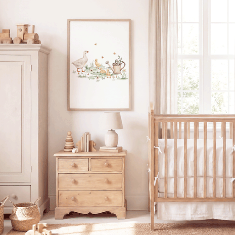 Poster Landtiere - Magischer Bauernhof - Gänsefamilie