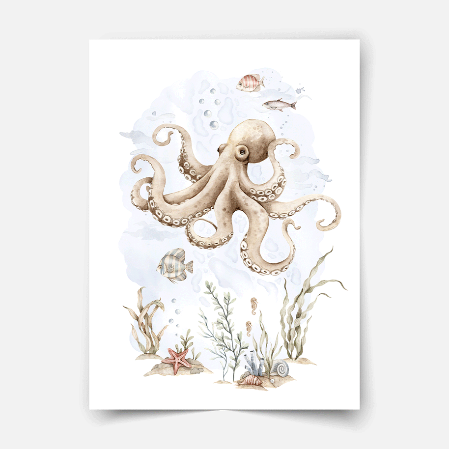 Poster Unterwasserwelt - Ozeanträume - Oktopus