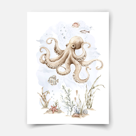 Poster Unterwasserwelt - Ozeanträume - Oktopus