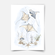 Under the sea print - Ocean Dreams - Manta rays
