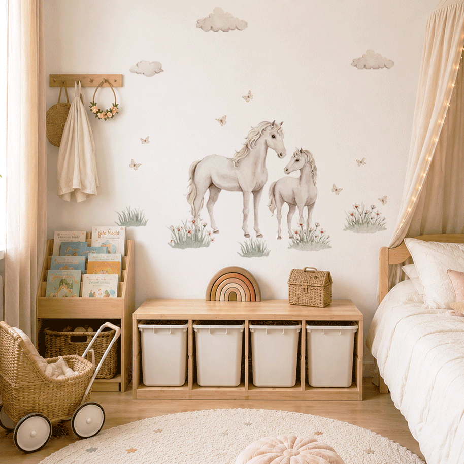 Horse & foal wall stickers - Moonlight Horses