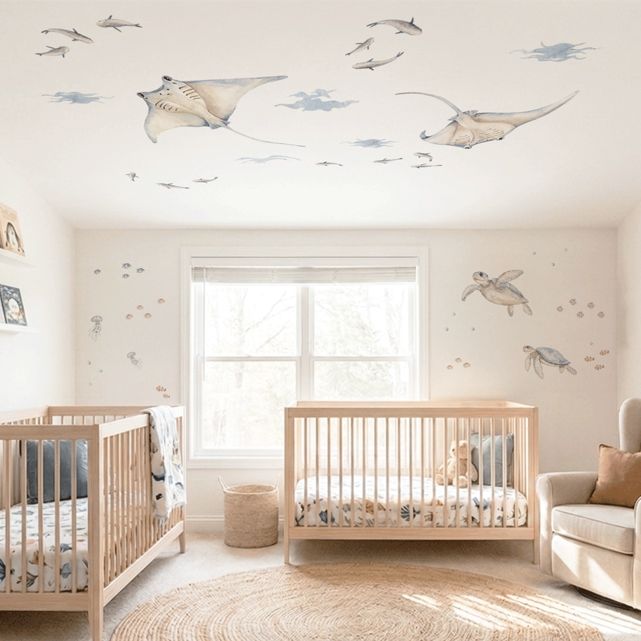 Under the sea wall stickers - Ocean Dreams - Rays ceiling wall sticker