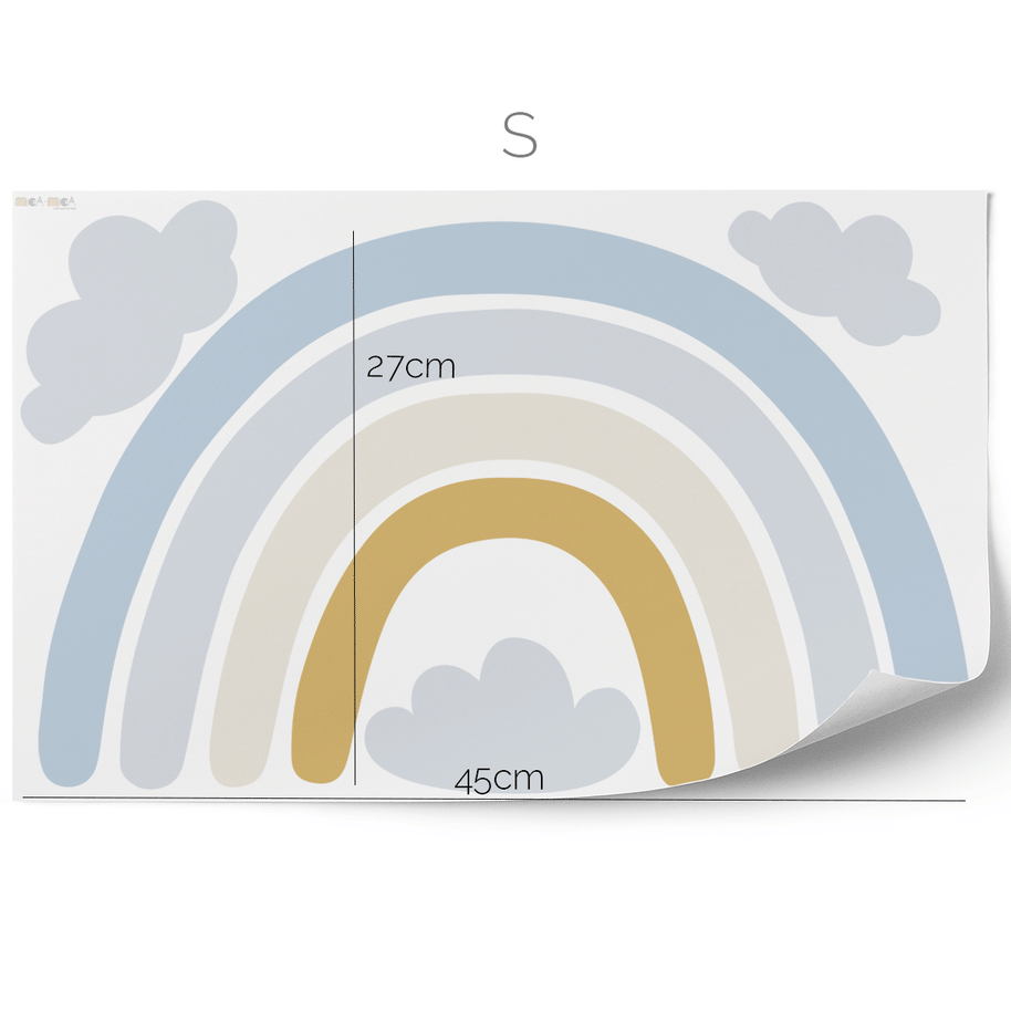Wandtattoo Regenbogen (Blau Senf)