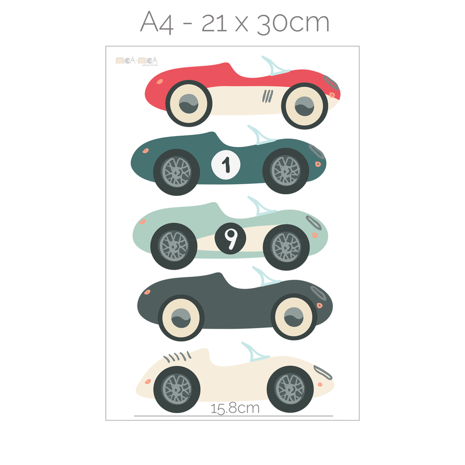 Car wall stickers - Vintage race cars
