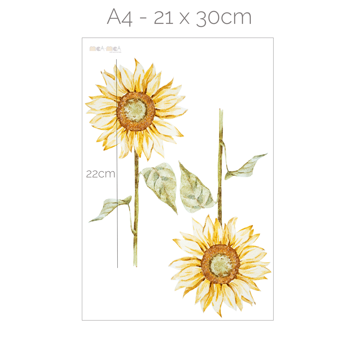 Wandtattoo Blumen - Aquarell Sonnenblumen