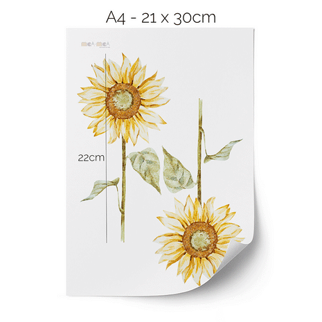 Wandtattoo Blumen - Aquarell Sonnenblumen
