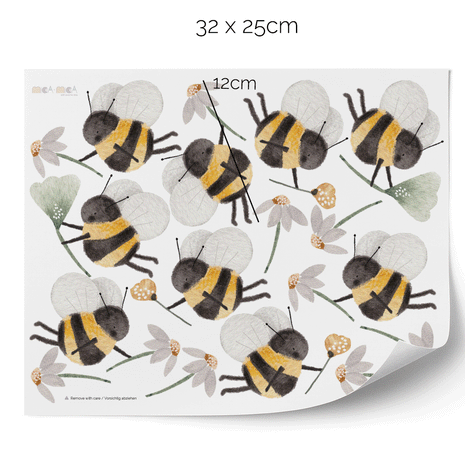 Wandtattoo Bienen mit Gänseblumen